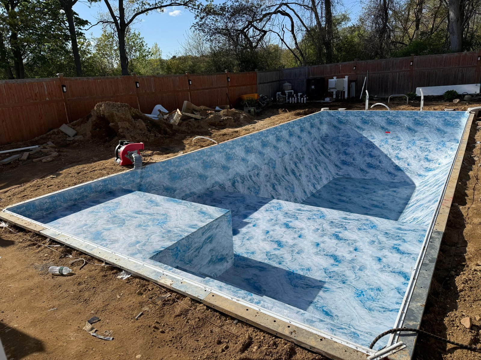 Pool with blue liner